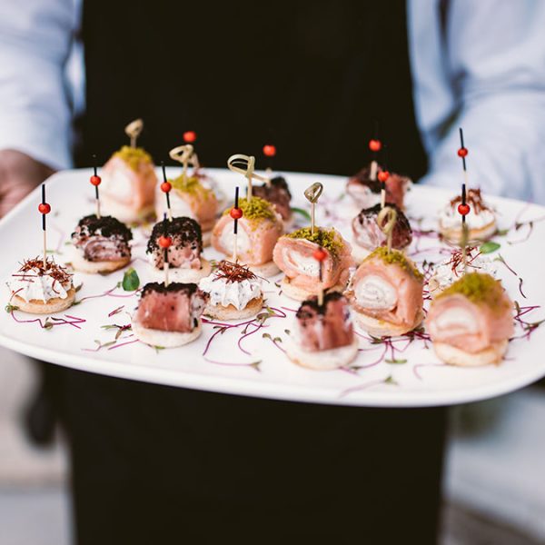 Canapes served at events by Midlands Catering Company