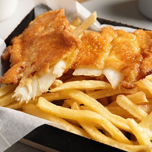 Fish and Chips as part of catering menus delivered by Midlands Catering Company, Derby
