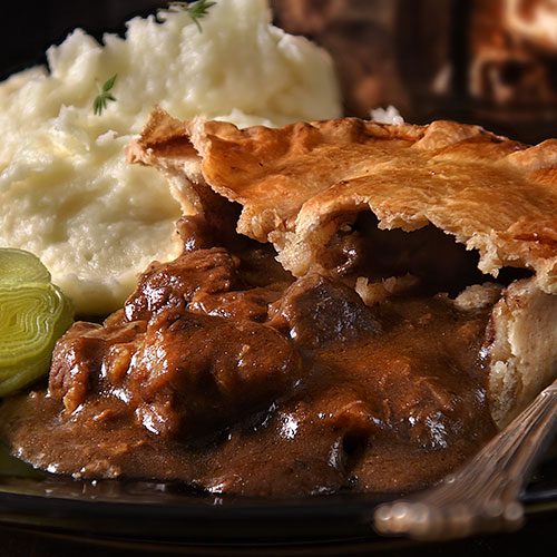 Pie and Mash s as part of catering menus delivered by Midlands Catering Company, Derby